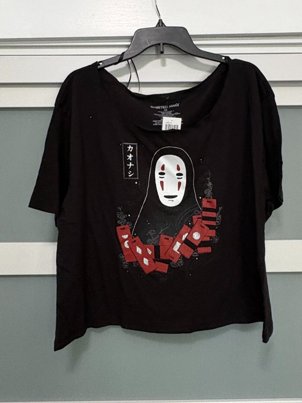 Hot Topic Spirited Away TNL Group Black Off Shoulder T-shirt shirt 2X NWT